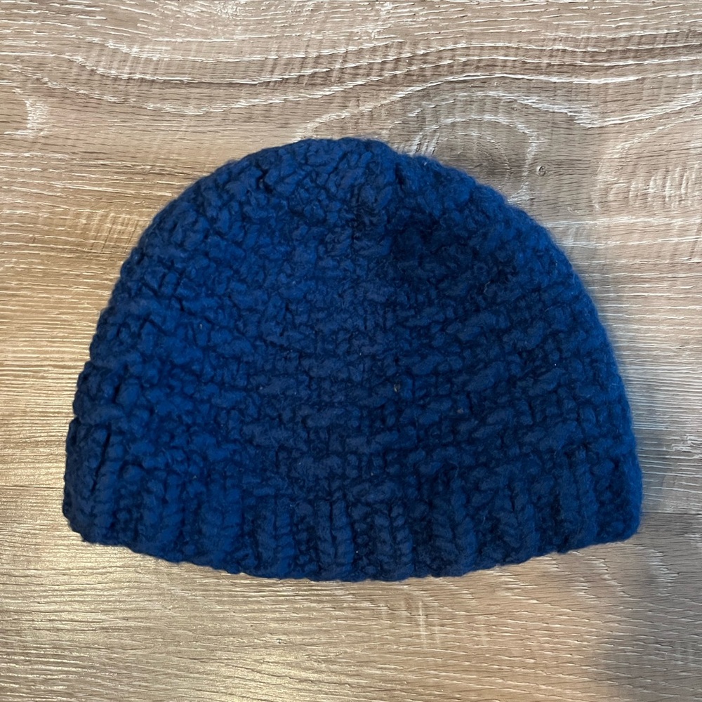Andes Gifts 100% Wool Blue Knit Beanie